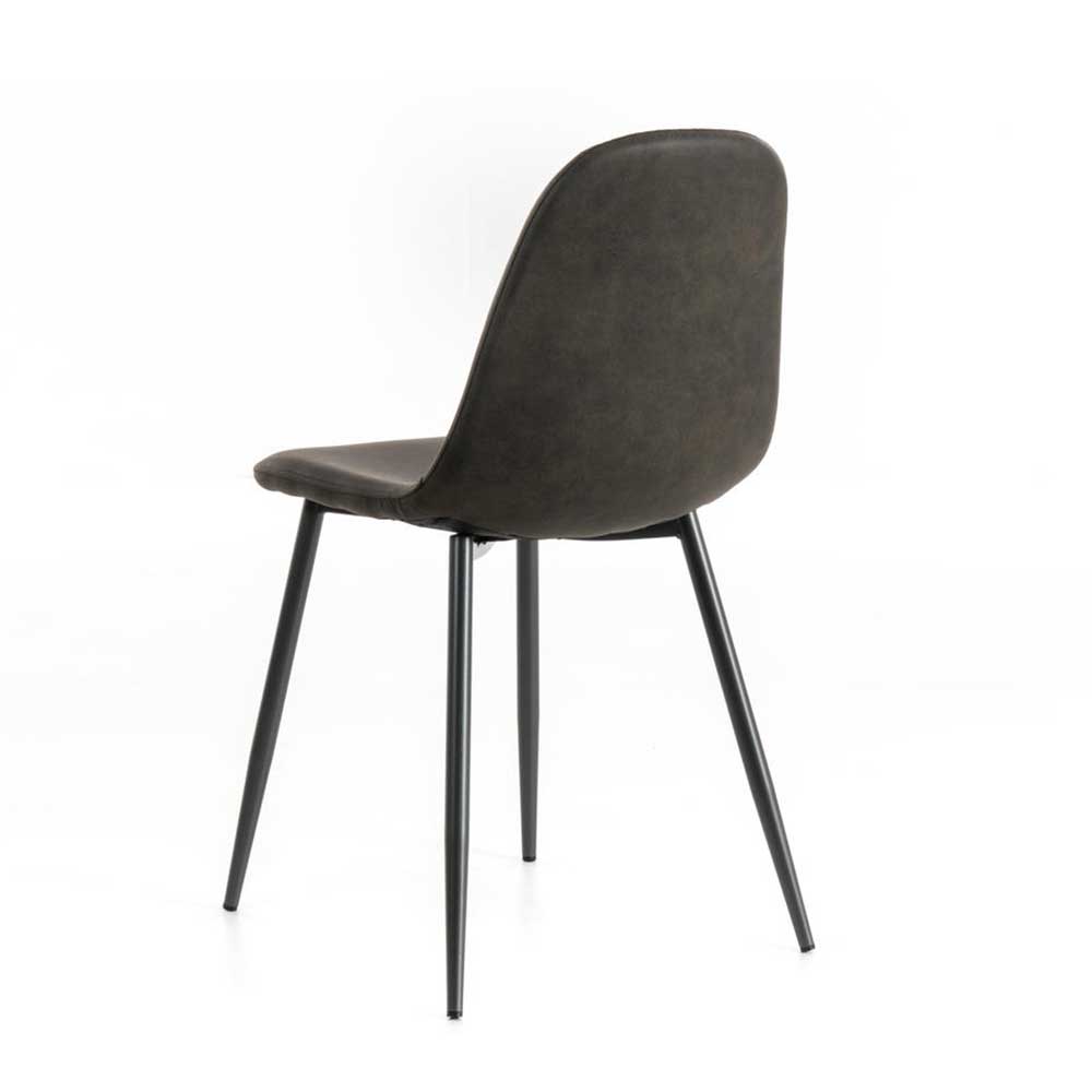 Kunstleder Schalenstuhl in Anthrazit - Mocart (4er Set)