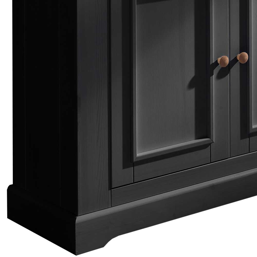 Country Vitrinenschrank in Grau & Eichefarben - Ustricia