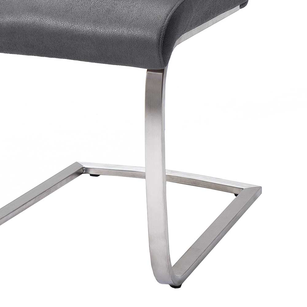 Freischwinger Rafino in Grau Webstoff (2er Set)