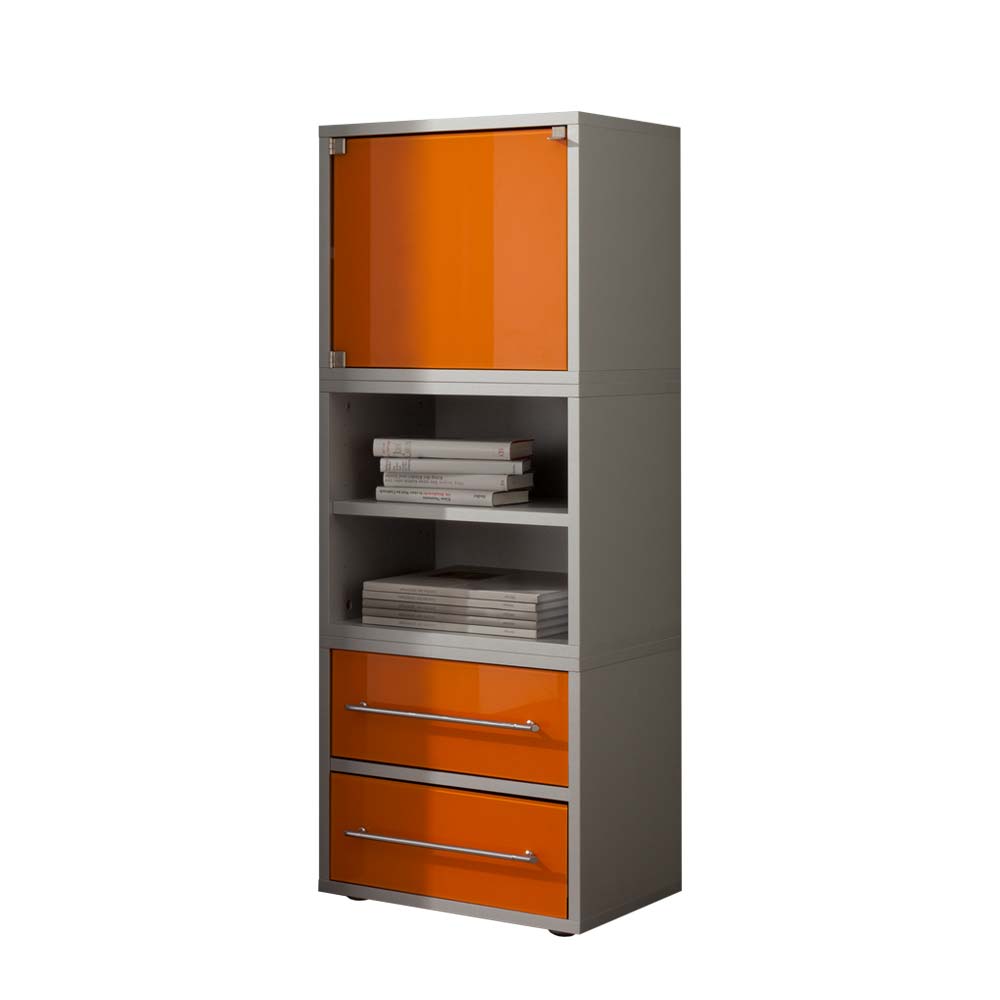 45x120 Hochkommode mit Glasfront Orange - Katalonia