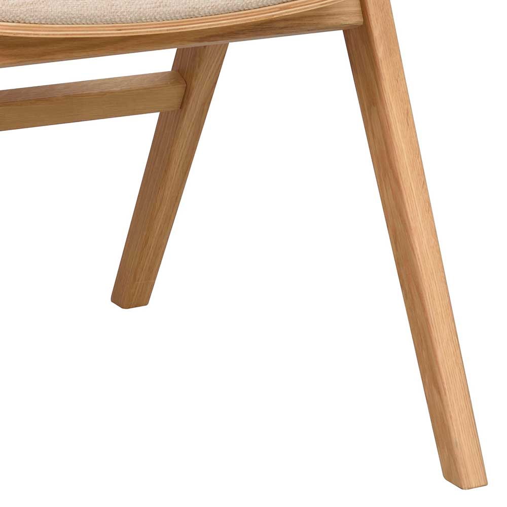 Detail der konischen Holzbeine und der unteren Querstrebe des Esszimmerstuhls – Jector