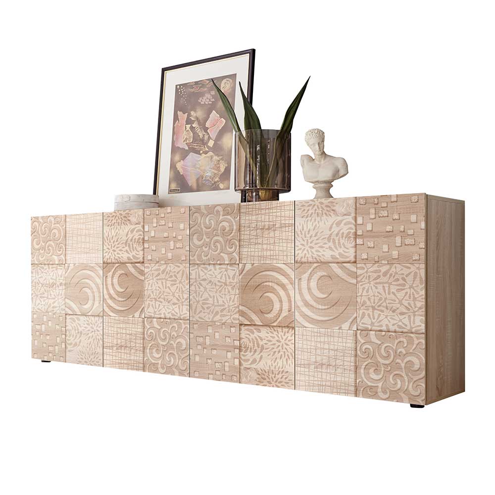 241 cm langes Sideboard in Eiche Sonoma Dekor - Bielvas