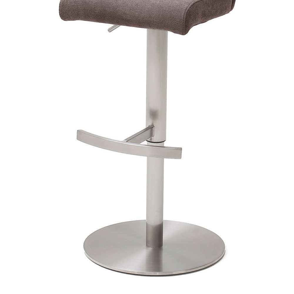 Brauner Barhocker mit Lehne drehbar Fabiola & verstellbar