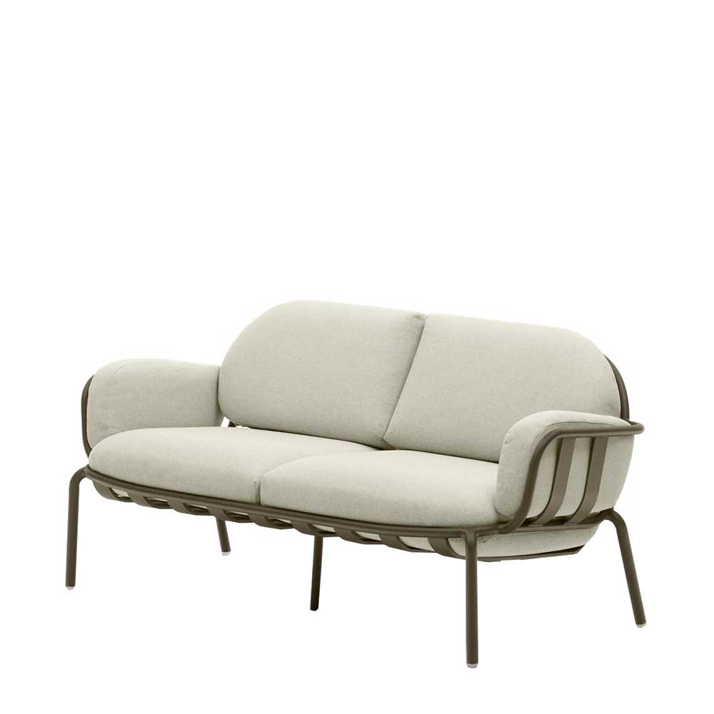 Modernes graugrünes Gartensofa aus Metall für Terrasse und Balkon – Ocna