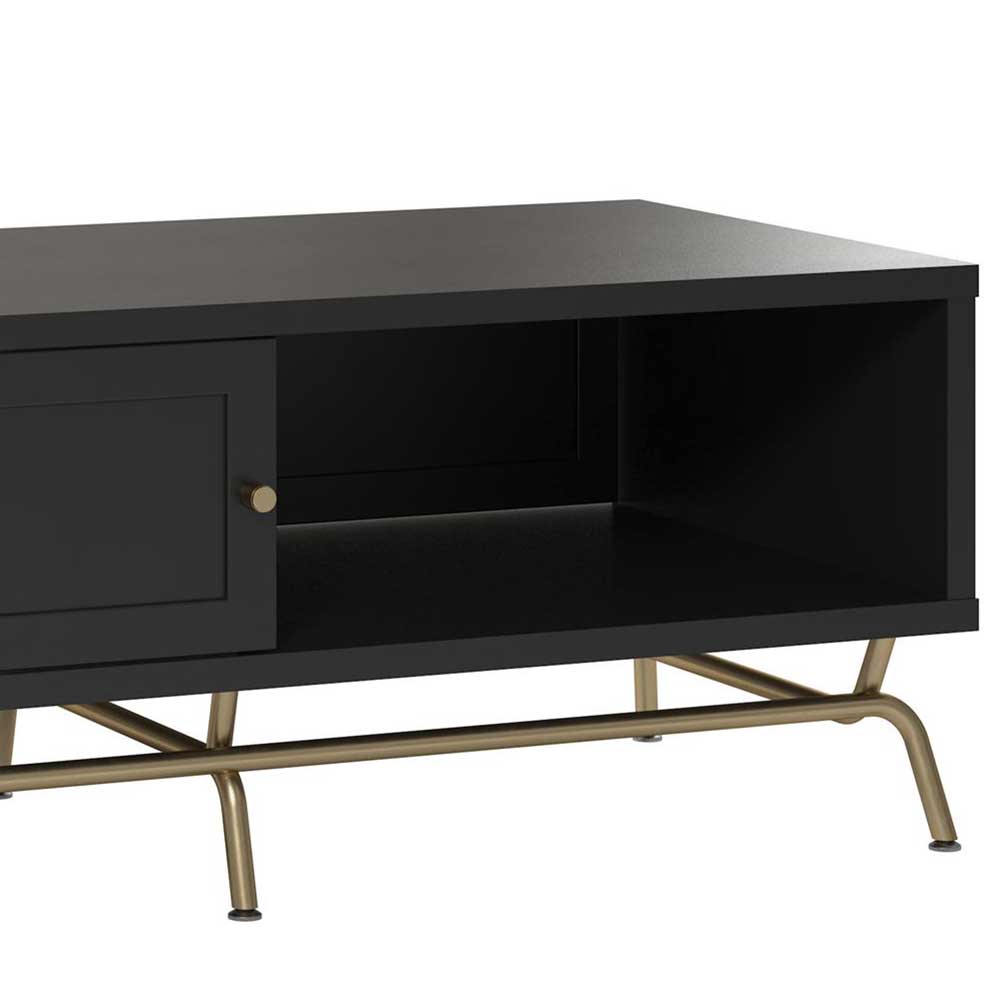 Wohnzimmer Couchtisch in Schwarz und Gold - Solino