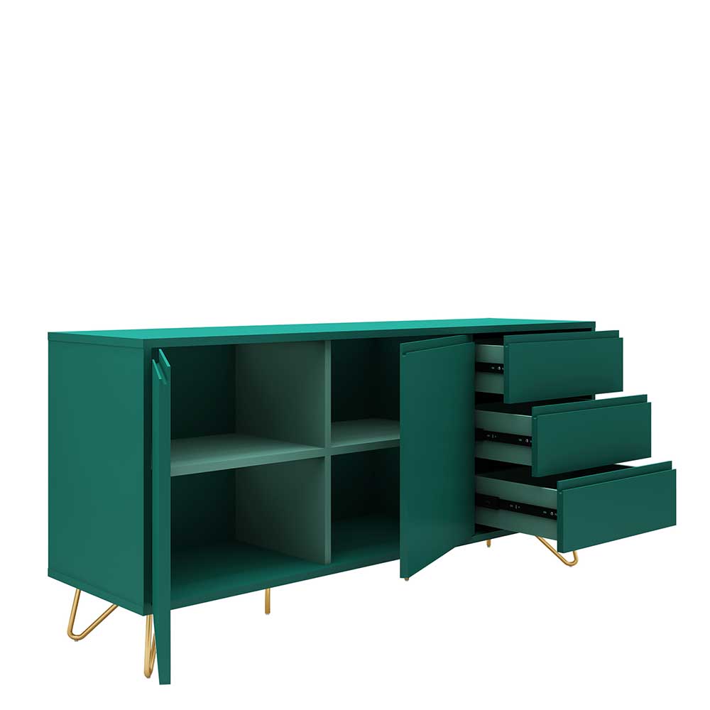 150x70x40 Sideboard in Grün & Gold - Ricriava