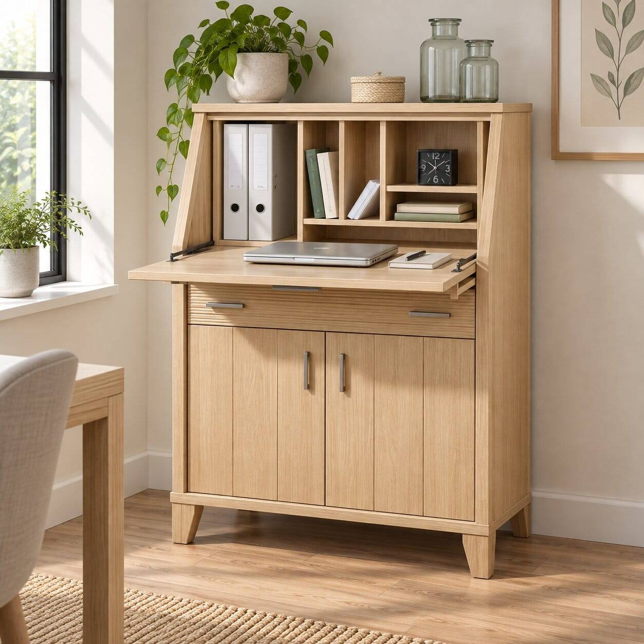 Sekretär Schreibtisch Schrank in Eiche - Ryan