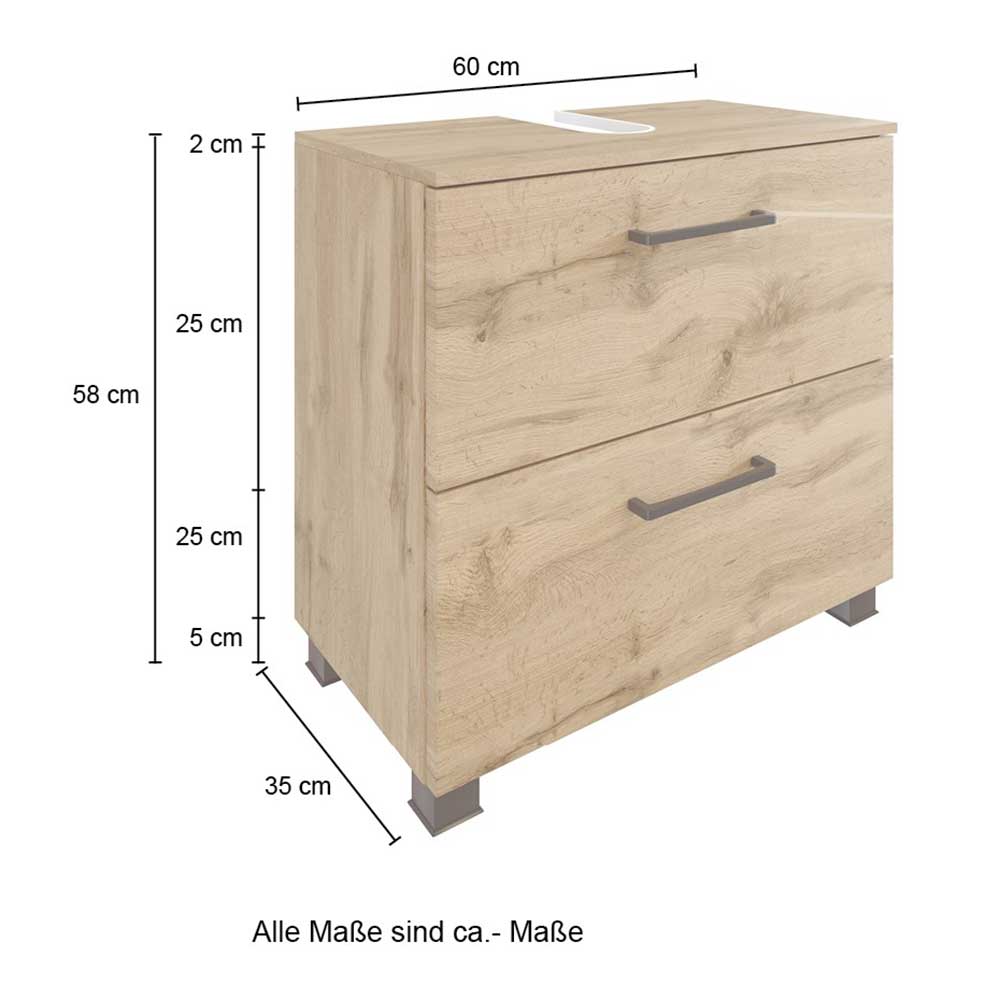Waschbecken-Unterschrank 60 cm breit - Arazony