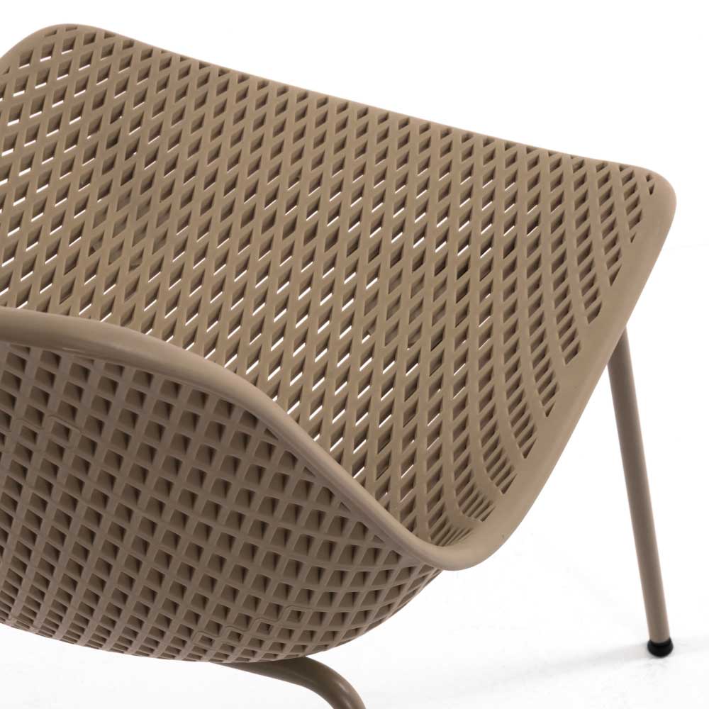 Schalenstühle in Beige mit Lochmuster - Airana (4er Set)