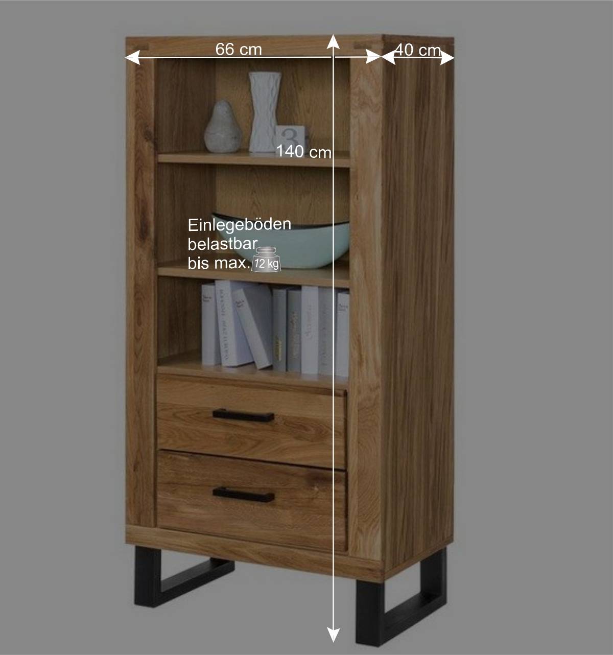 Wohnraum Regal mit 2 Schubladen - Arello