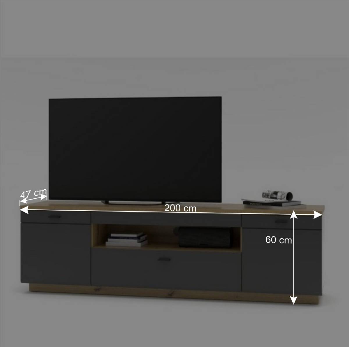 TV Wohnwand Kombi modern - Azar (fünfteilig)