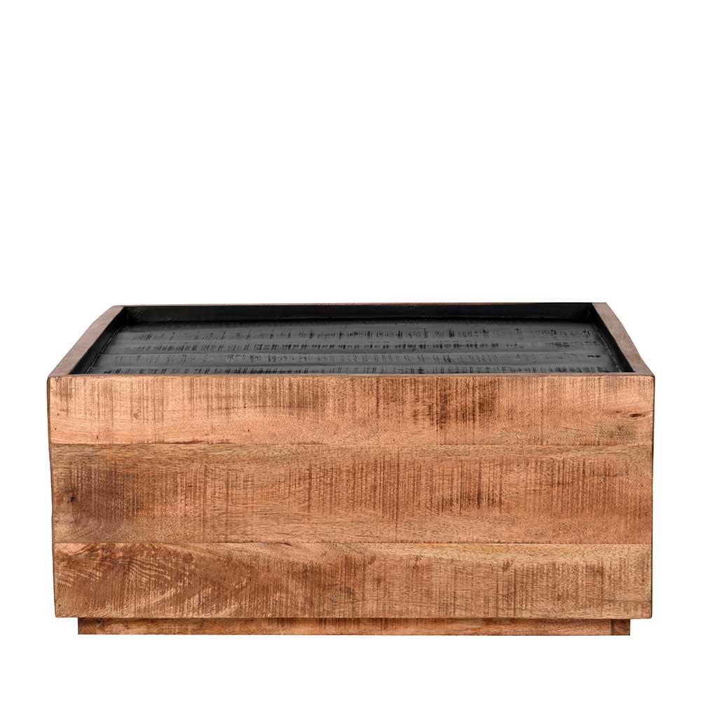 80x37x80 Holz Couchtisch in Schwarz & Natur - Lutos