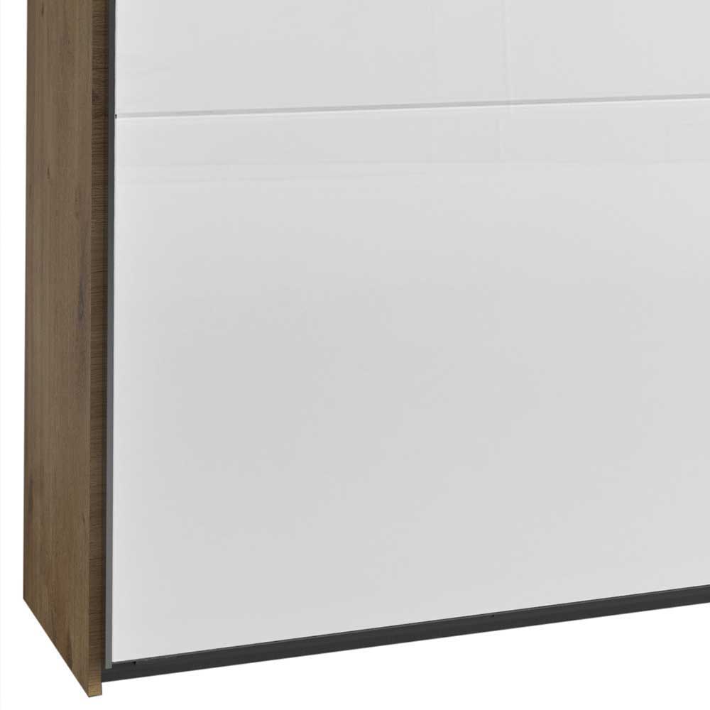 Kombi-Kleiderschrank in Weiß Glas - Stufania