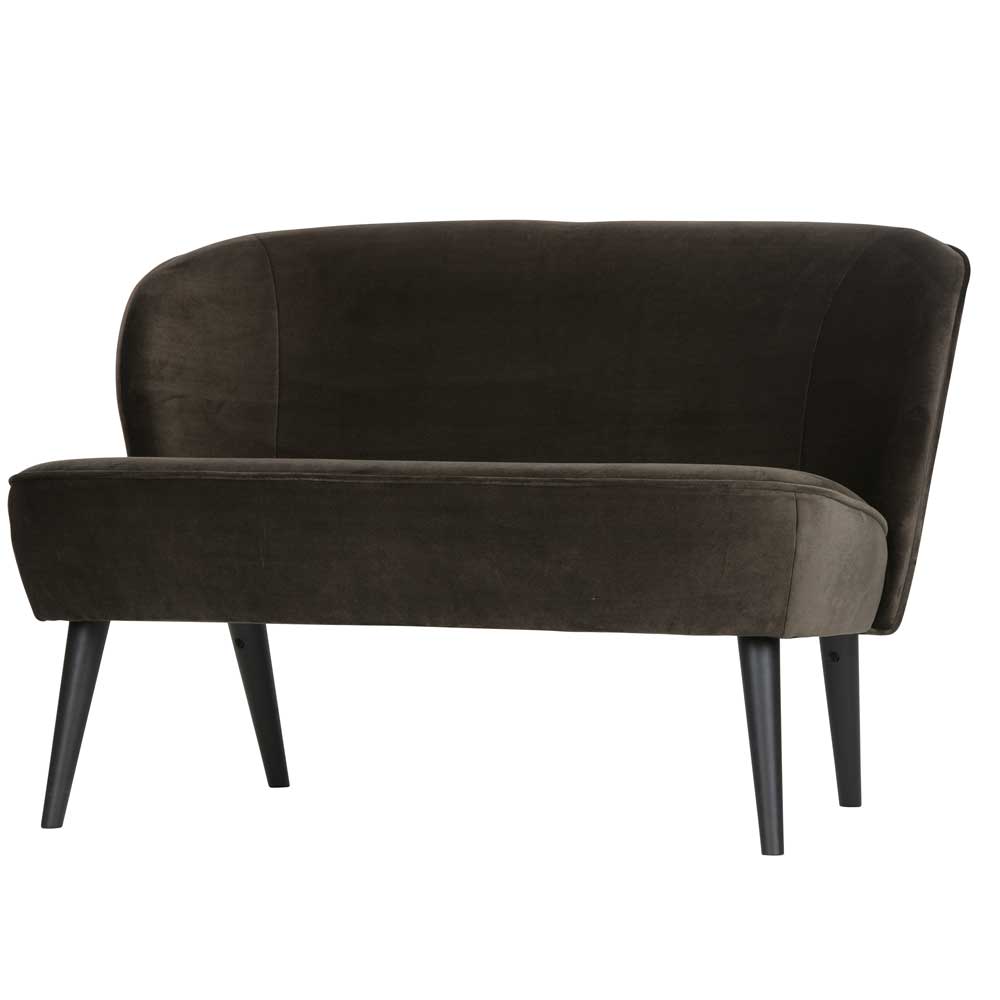 2-Sitzer Couch mit Samt Dunkelgrün Medias & Buche Schwarz