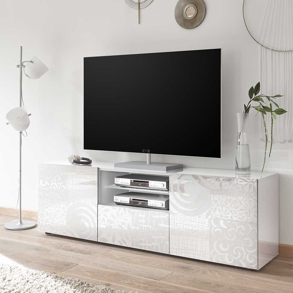TV Wohnwand Schränke in Weiß - Vascaub (dreiteilig)