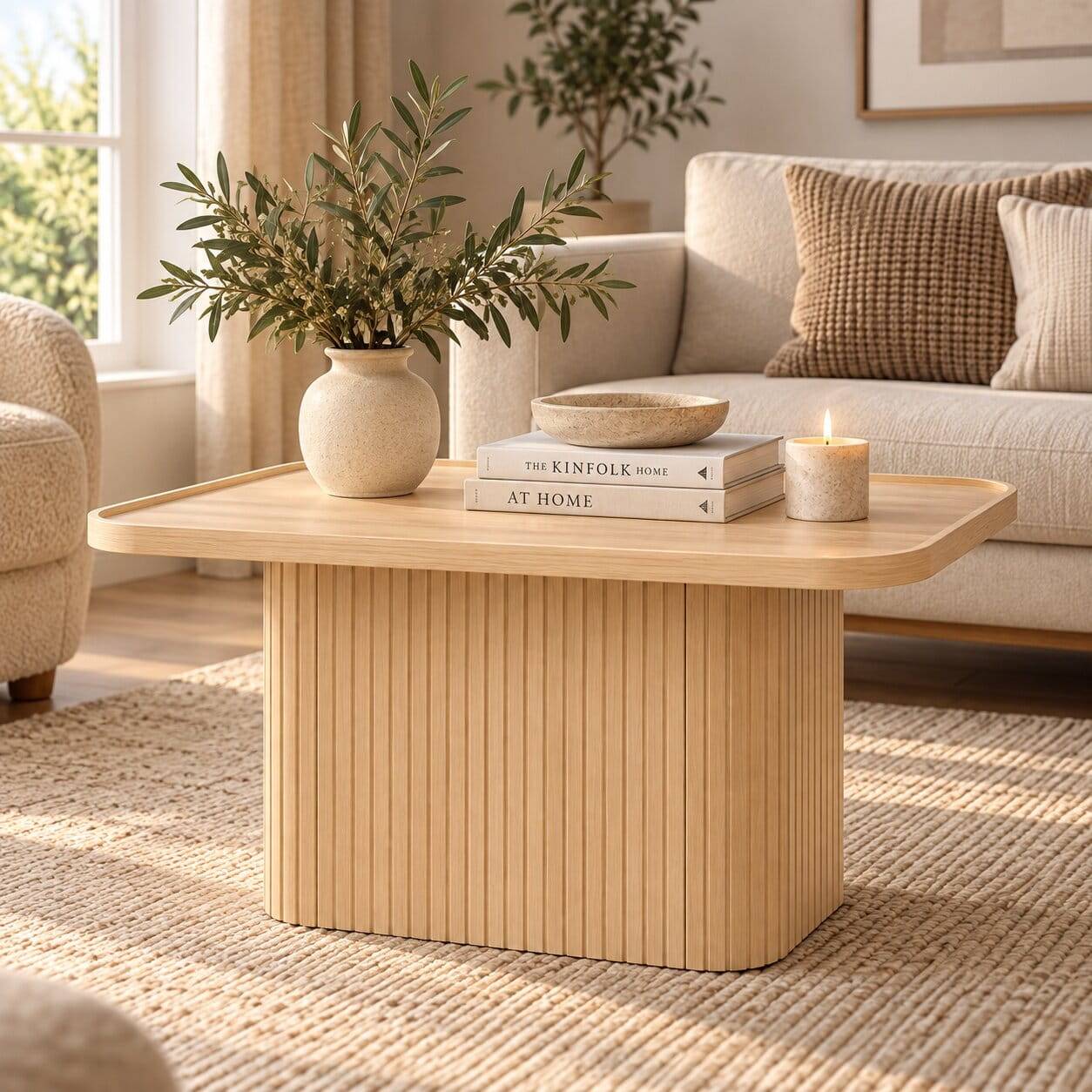 Retro Sofatisch in Eiche White Wash - Mercy