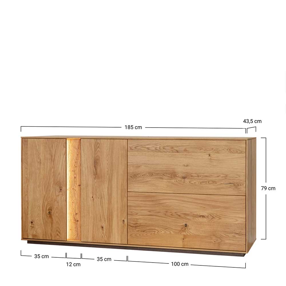 Massives Sideboard mit LED Beleuchtung - Cocondar