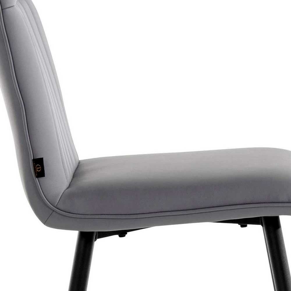 Kunstleder Barstühle in Grau - Eleganto (2er Set)