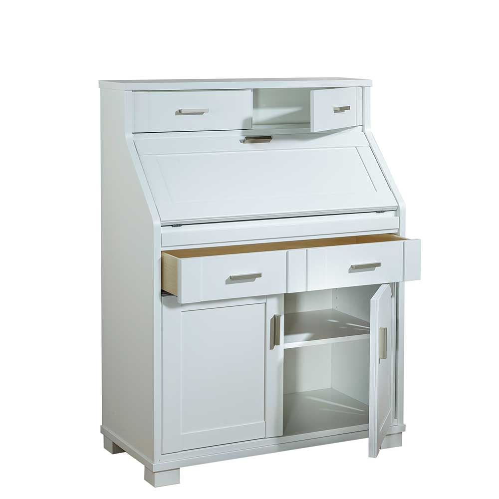 85x117x44 Scandi Chic Sekretär in Weiß - Pray
