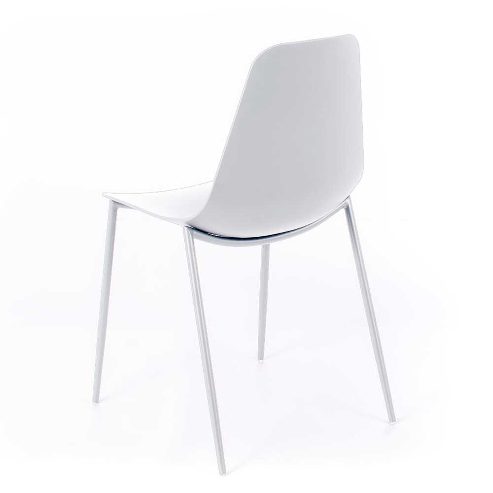 Weiße Schalenstühle aus Kunststoff - Meswin (4er Set)