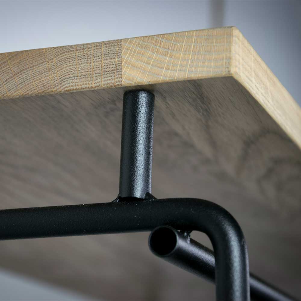 Holzablage der Garderobe mit schwarzem Metallgestell und stabiler Wandbefestigung – Creemas