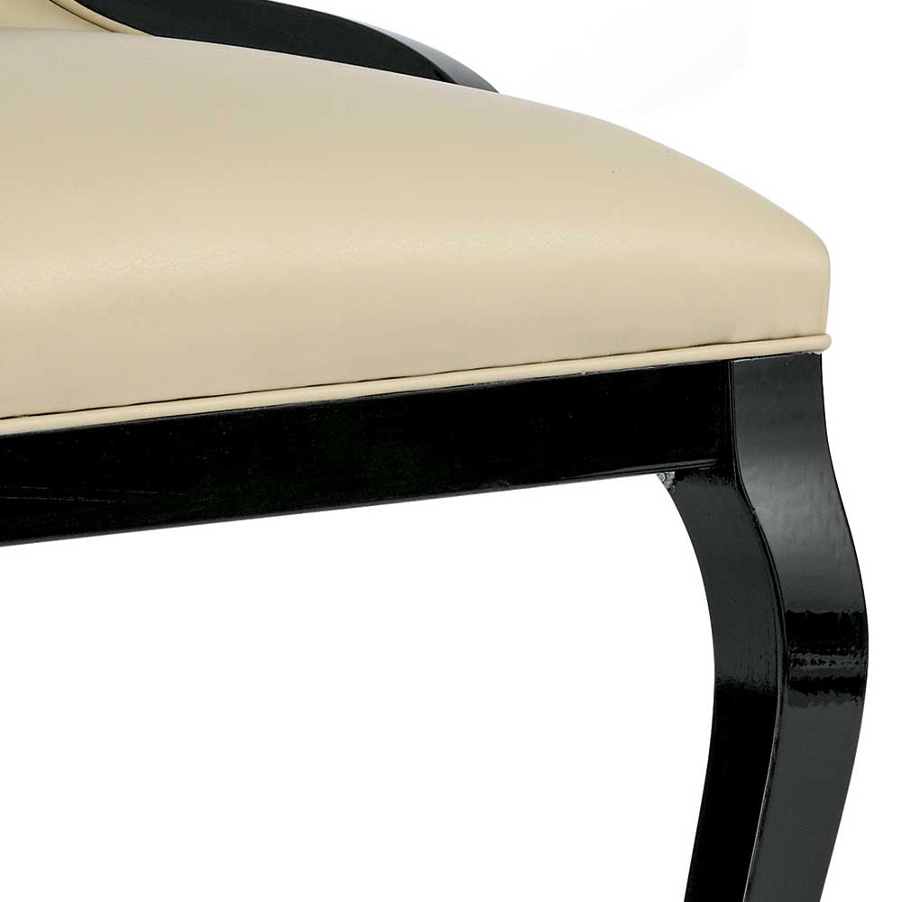 Esszimmer Polsterstuhl in Beige und Schwarz - Woodny