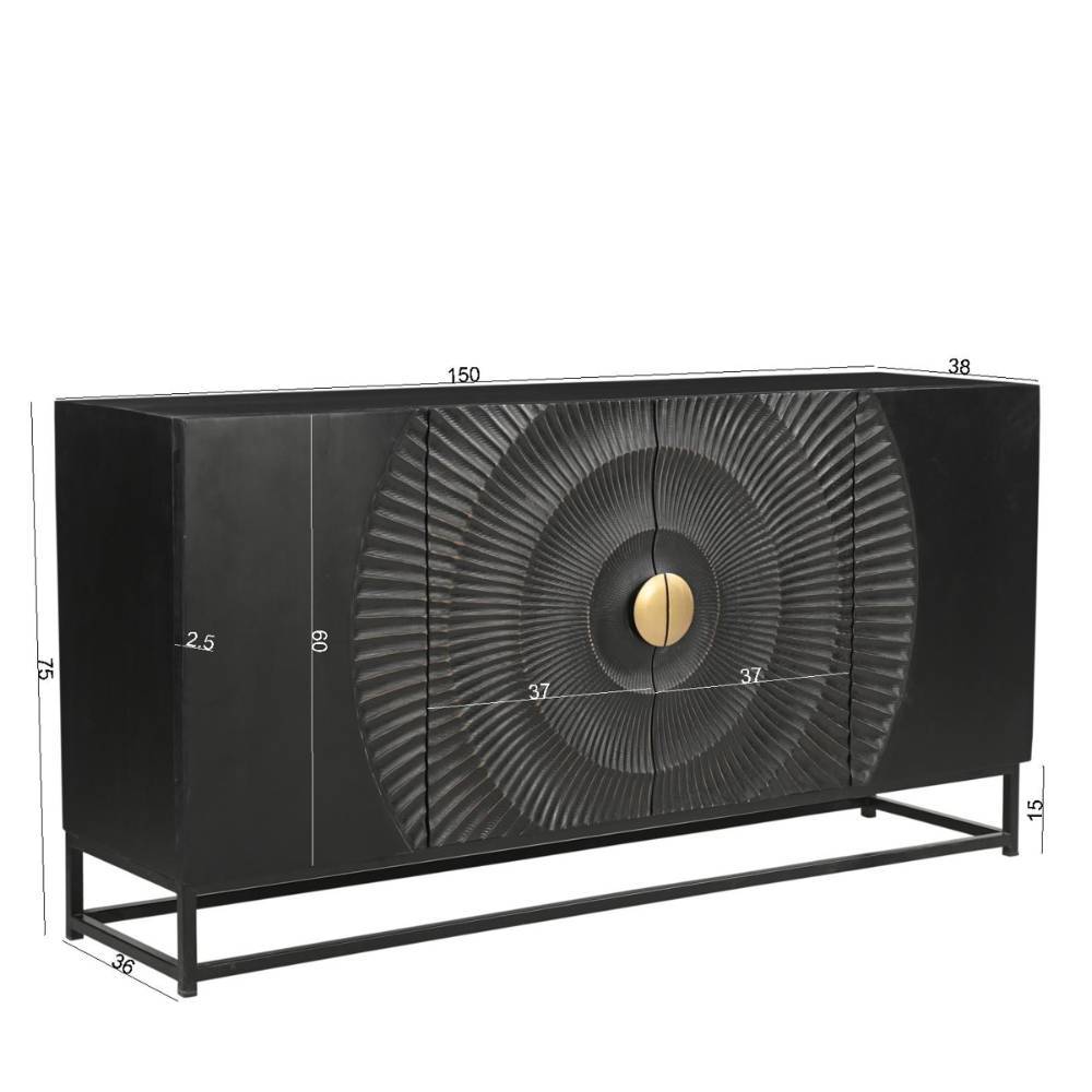 Design Sideboard in Schwarz und Gold - Oglio