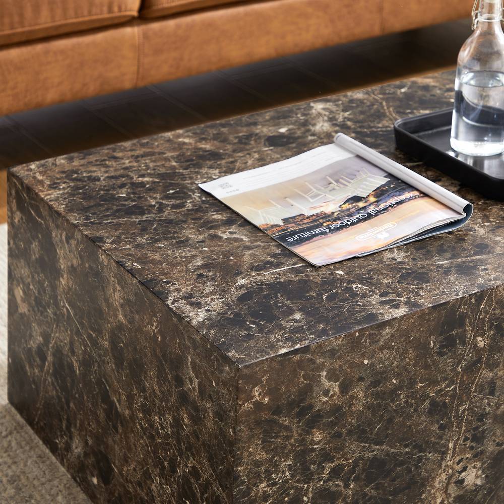 Marmoroptik Couchtisch im Quaderdesign - Merandes