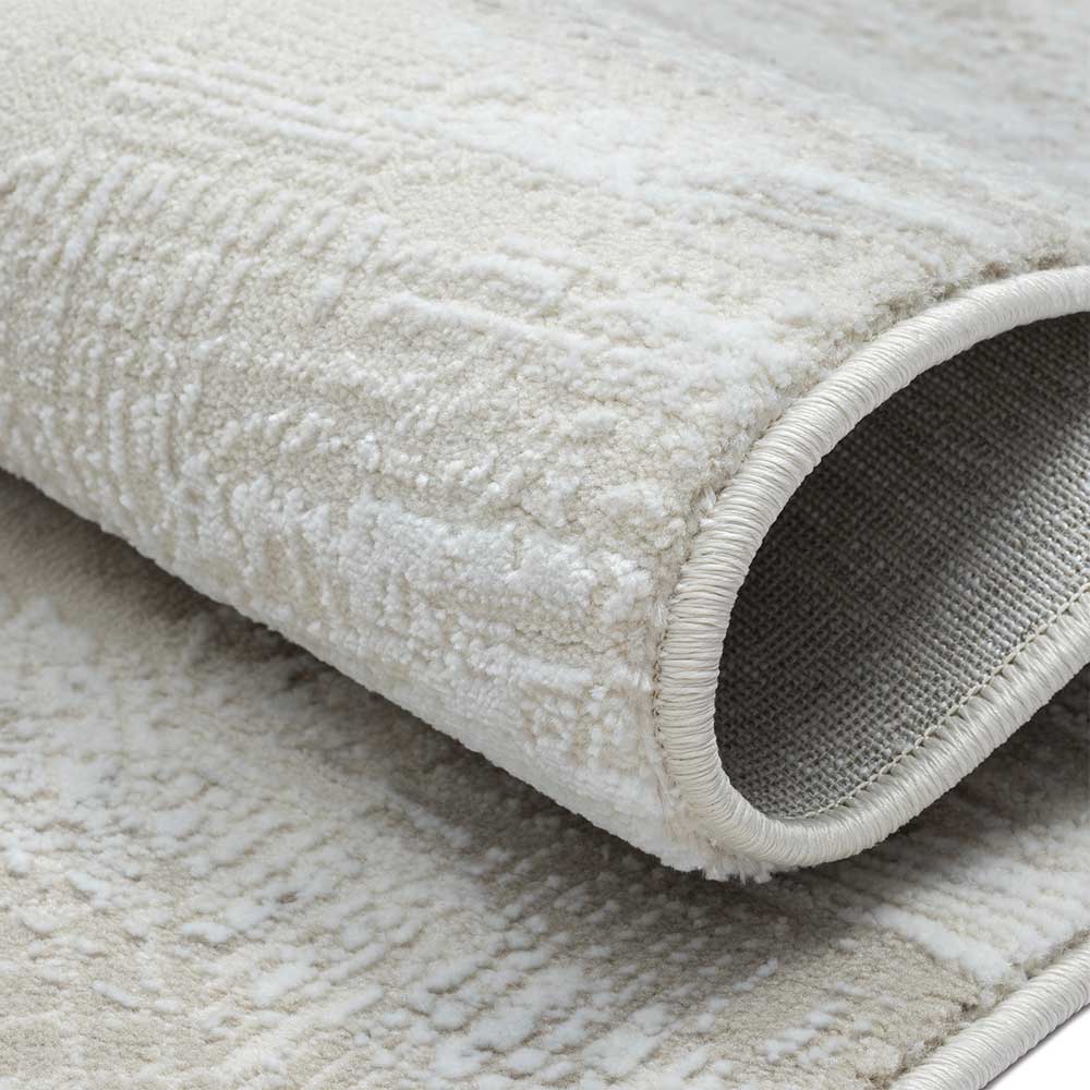 Kurzfloriger Teppich in Beige & Creme - Helsico