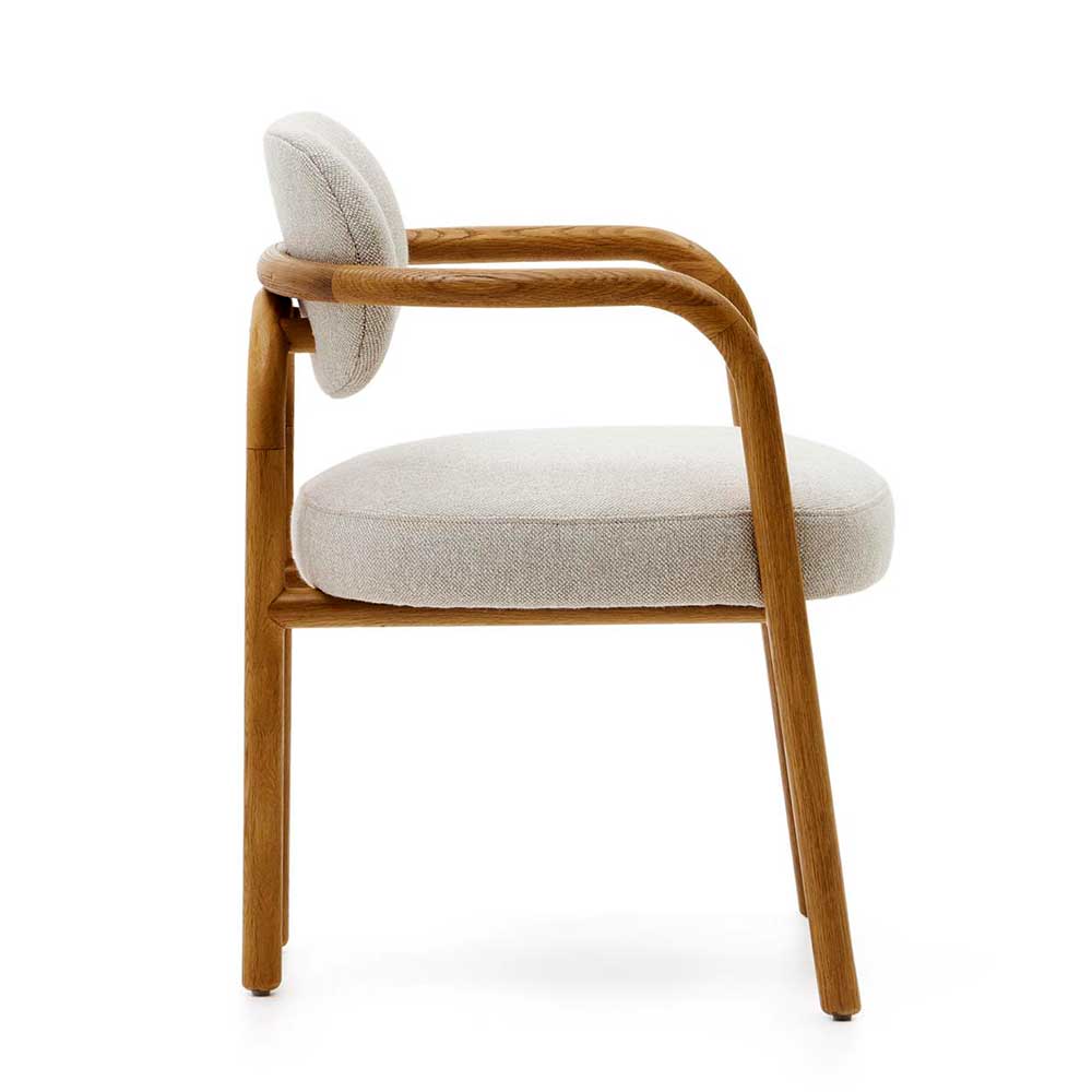 Skandi Designstuhl in Beige Chenille - Gracelino