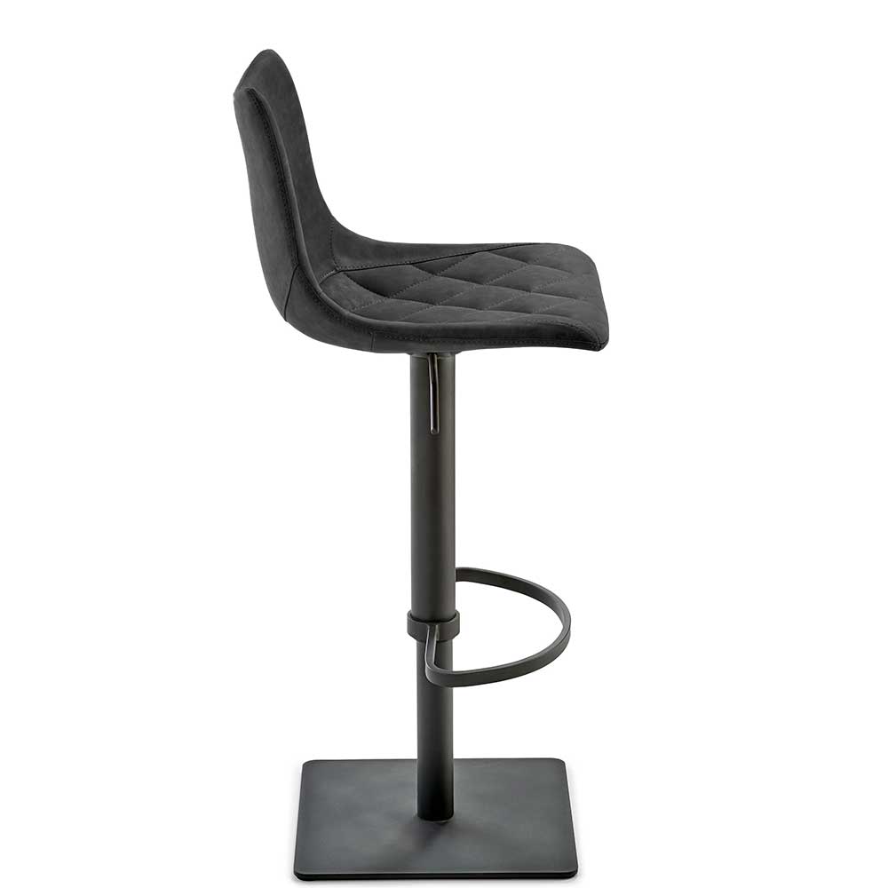 43x110x50 Barhocker mit Lehne in Schwarz - Speranza