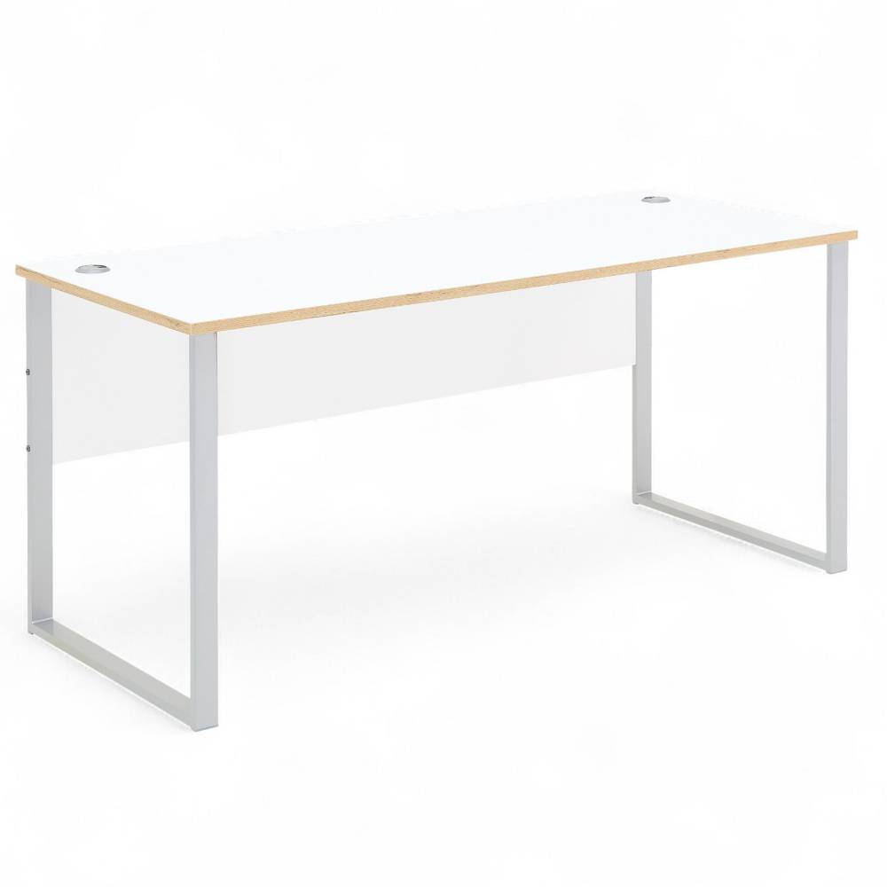 Bürotisch in Weiß und Eiche Optik - Anesto