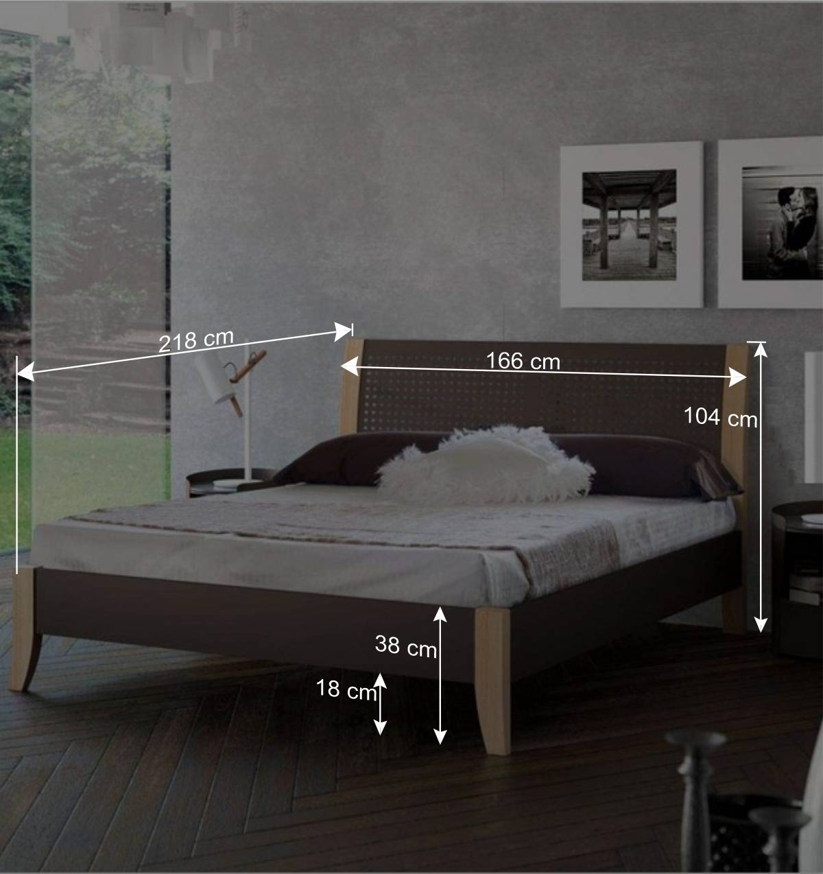 Bett Ternin in Braun Stahl
