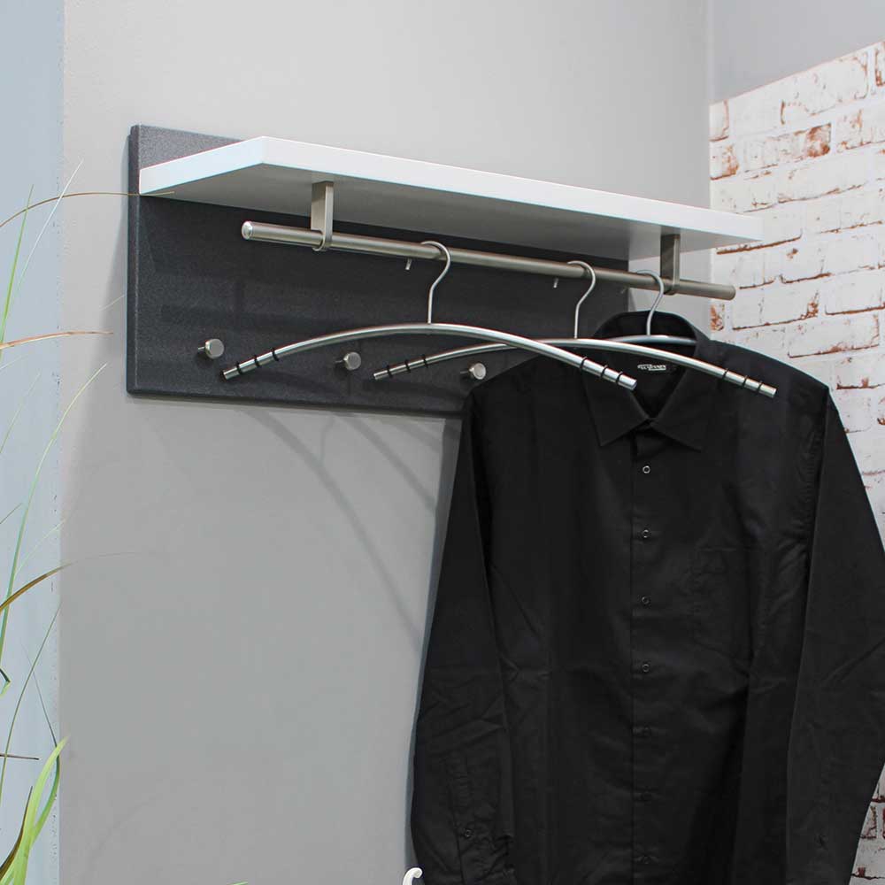 Hängende Garderobe Anin in Weiß Grau