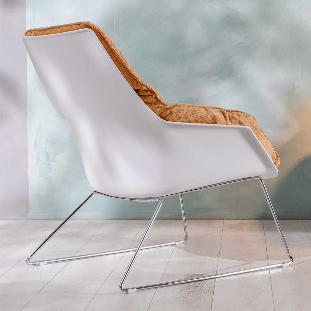 Designsessel in Gelb und Weiß - Navarra (2er Set)