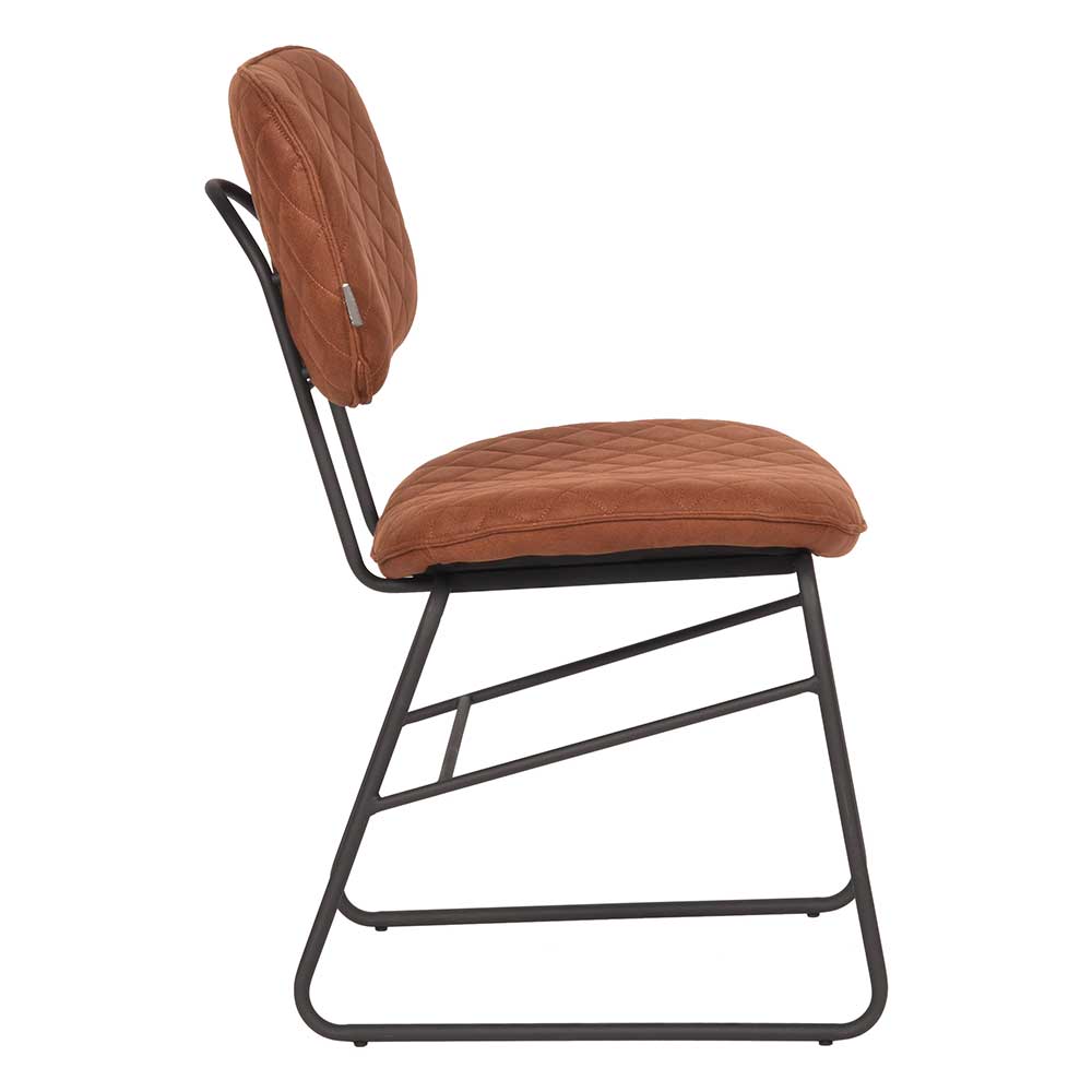 Microfaser Polsterstuhl in Braun Cognac - Vuressa (2er Set)