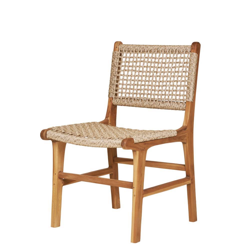 Teak Holzstühle mit Kordelgeflecht - Merlan (2er Set)