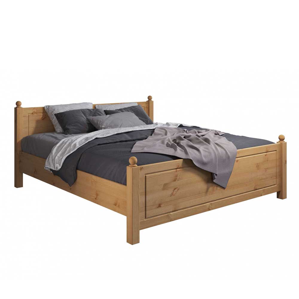 Komplettes Holzbett aus Kiefer mit Liegefläche 180x200 cm für Schlafzimmer – Letizia