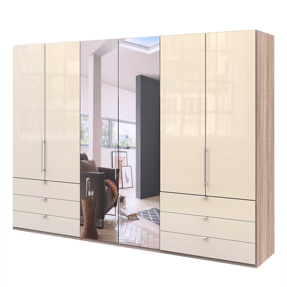 300cm 3-türiger Falttürenschrank mit Spiegel - Rativian