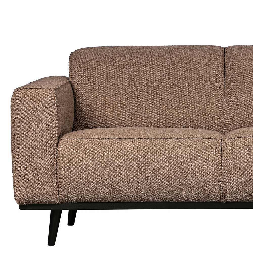 Boucle Wohnzimmercouch in hellem Braun - Mivoje