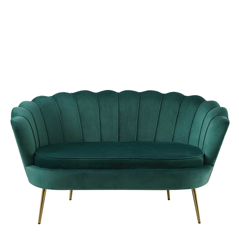 Muschel Design Sofa in Grün & Gold - Pirivanus