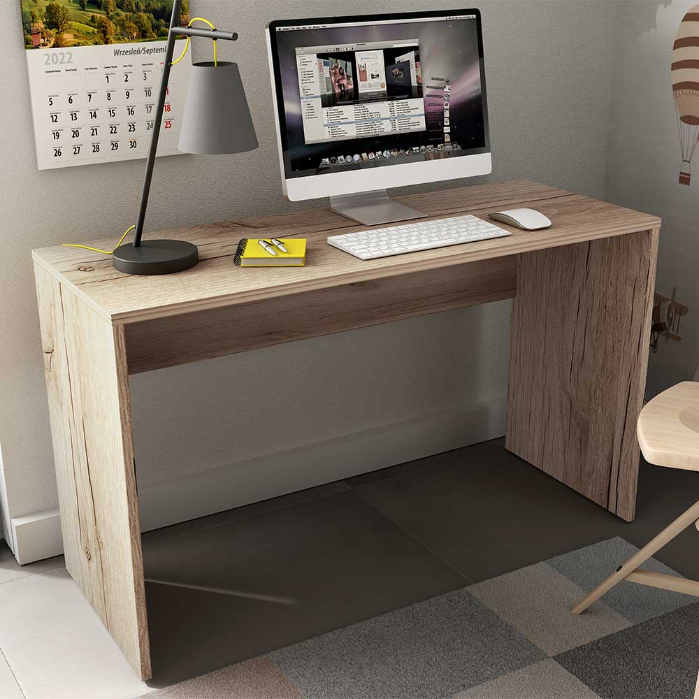 Holzoptik Schreibtisch in Wildeiche - 130x75x50 cm - Bladino