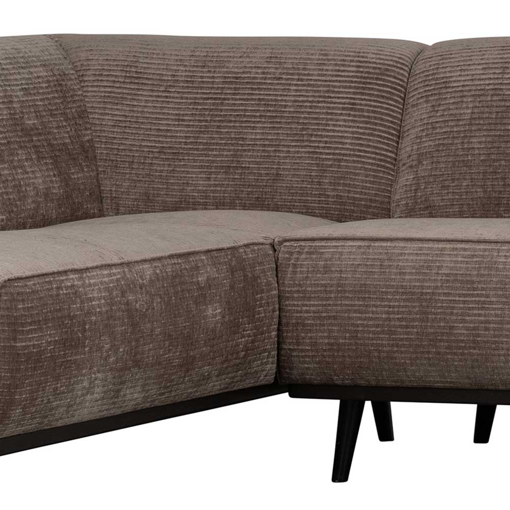 Federkern Polsterecke in Taupe Strukturstoff - Wishes