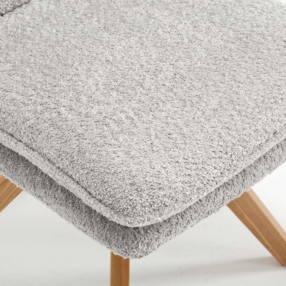 Boucle Esszimmerstühle in Grau - Encantada (2er Set)