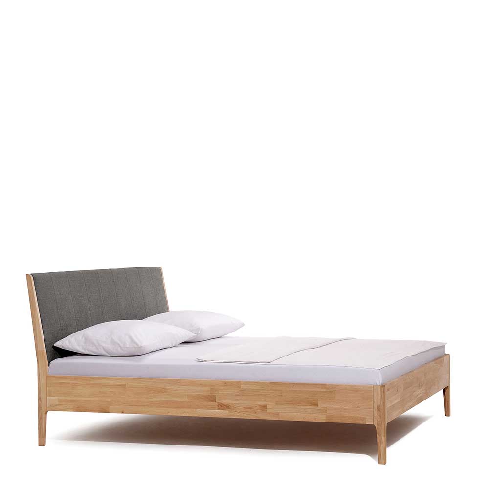 Bett in Wildeiche Honig mit Grau - Zalyna
