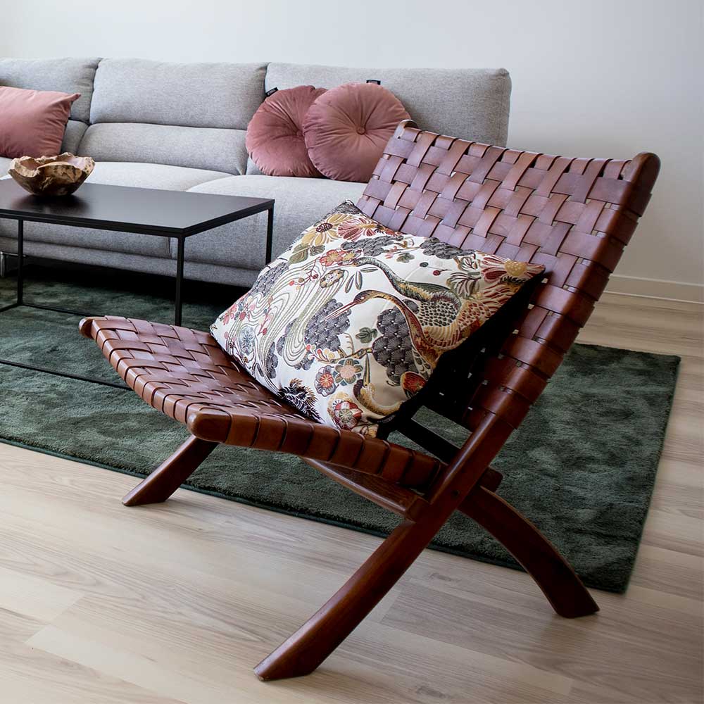 Design Lounge Stuhl aus Leder Geflecht - Maisu