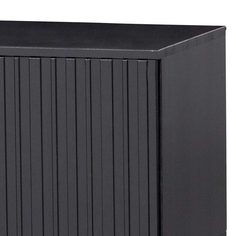 3-türiges Sideboard in Schwarz - 150x56x44 cm - Gelvins