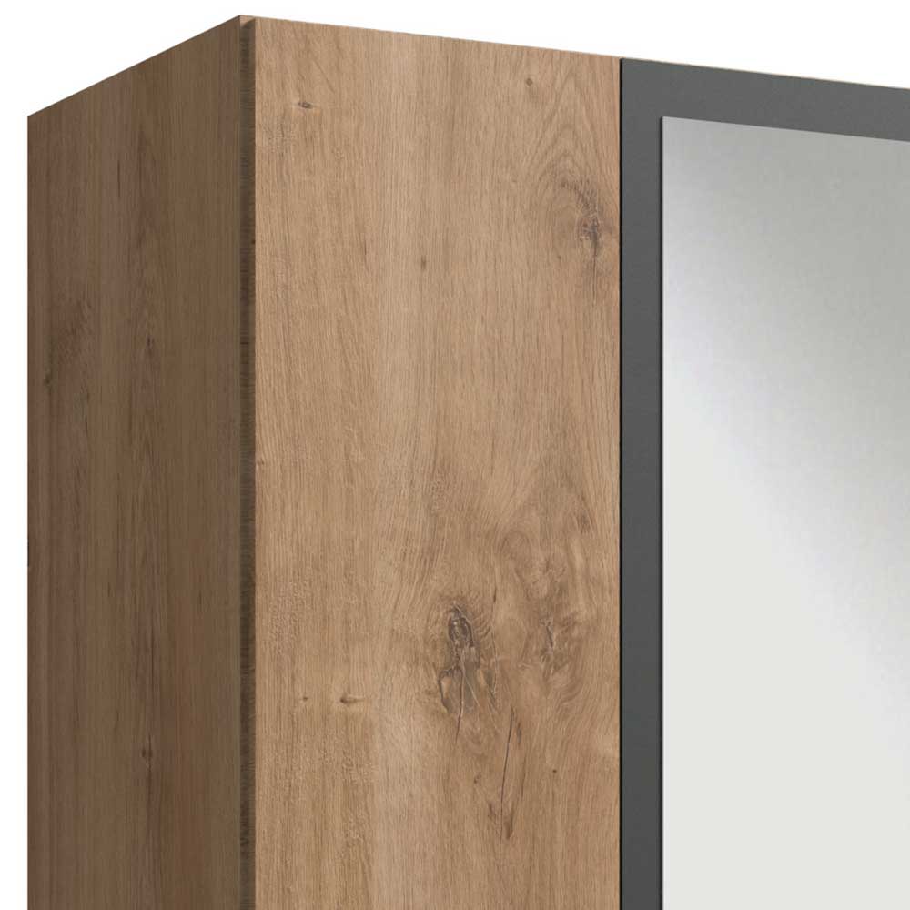 Kleiderschrank in Plankeneiche & Dunkelgrau - Blinks
