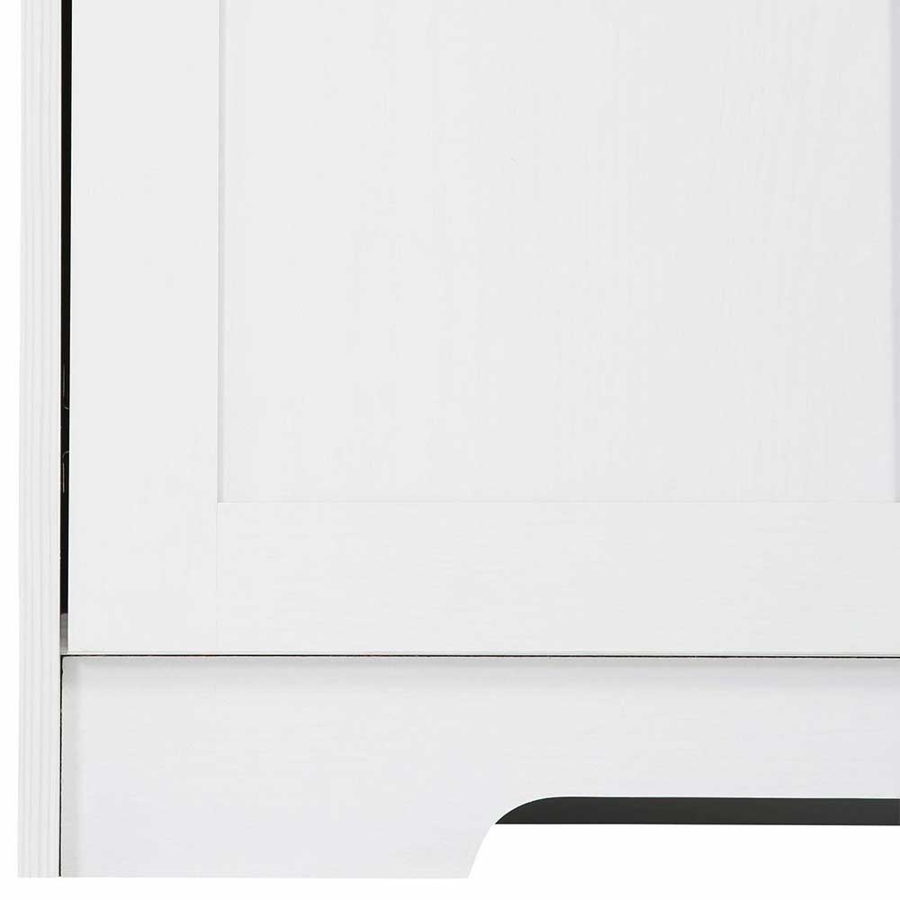 84x80x35 cm Schrank in Weiß & Eichefarben - Akedra
