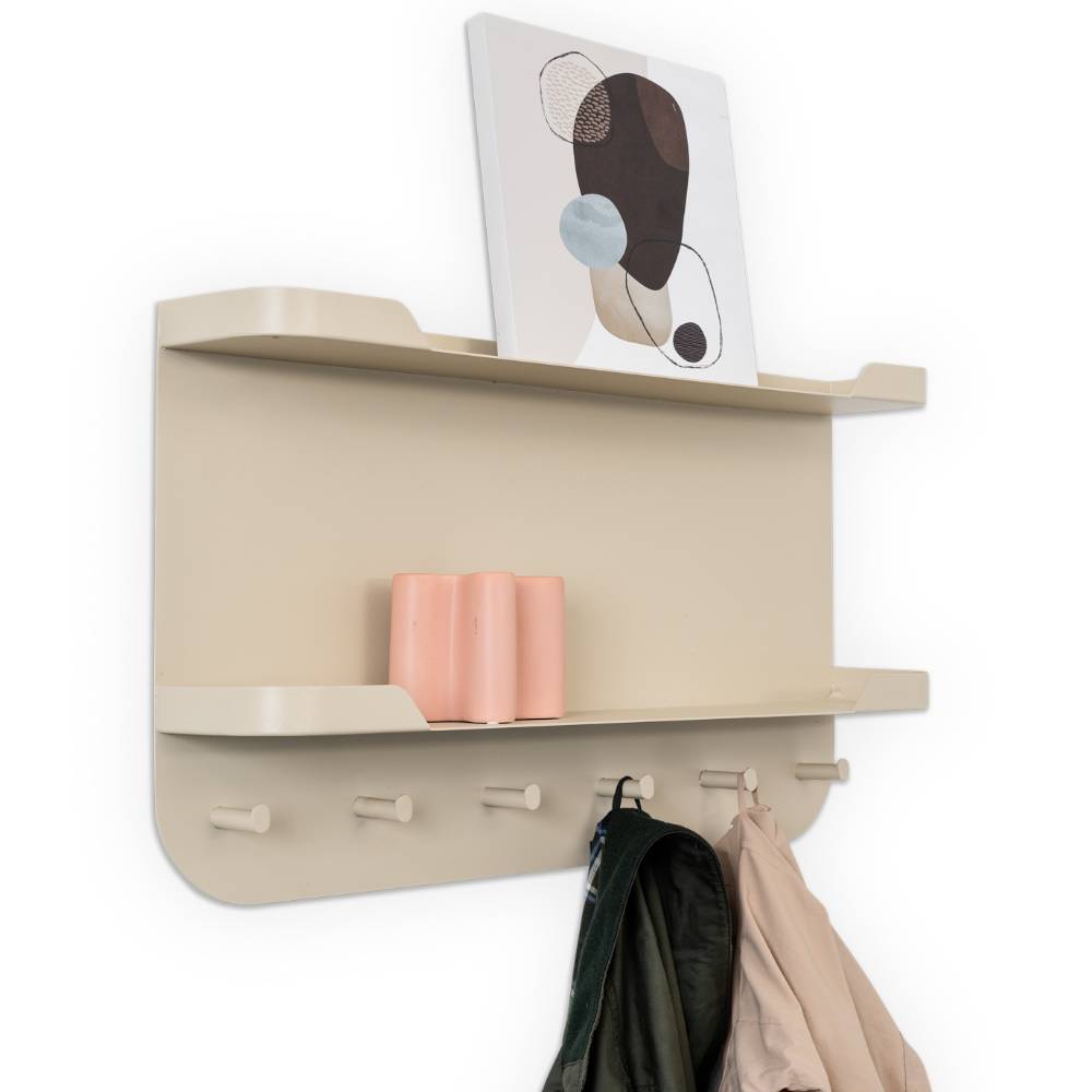 Kompakte Wandgarderobe in Cremeweiß - Airan